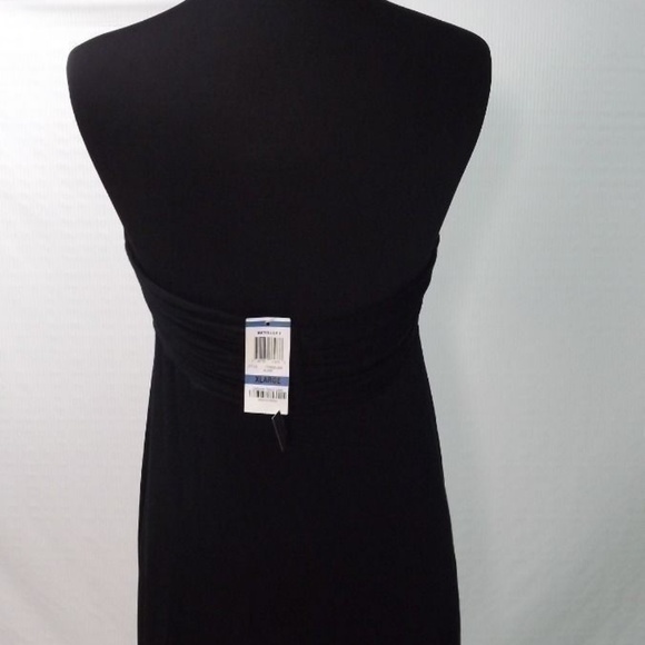 INC BLACK Halter Tunic Top w/ Beaded Necklace XL - Picture 4 of 7